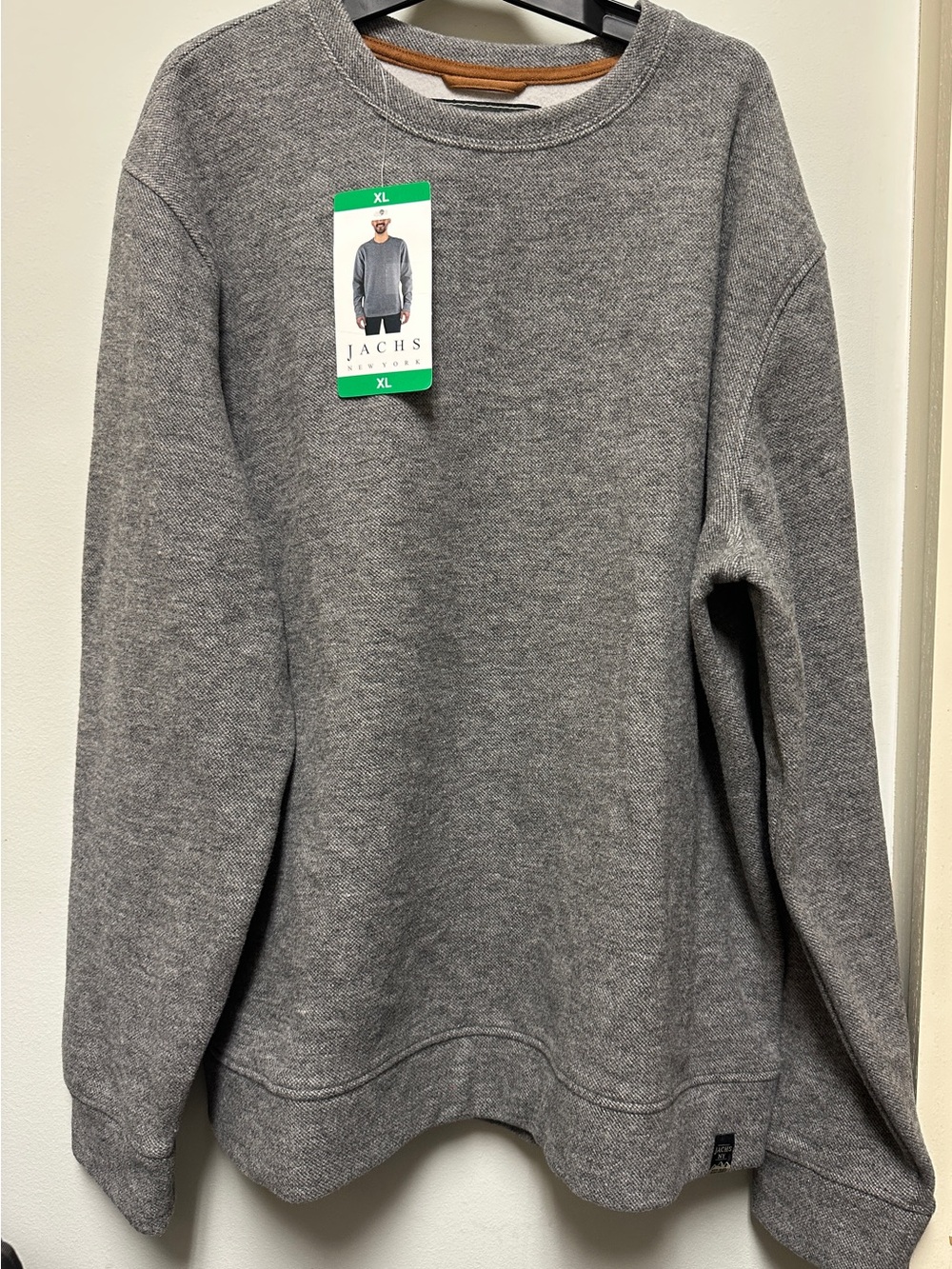 Jachs NY Men's Gray Wool Blend Crewneck Sweater - XL
